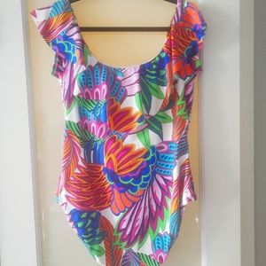 Trina Turk one piece off the shoulder swimsuit 20W